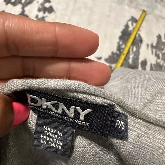 DKNY Women's Open Front Cardigan Sweater Size P/S Gray - Picture 9 of 9